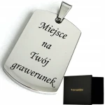 Nieśmiertelnik z grawerunkiem, Srebrny, Versatile