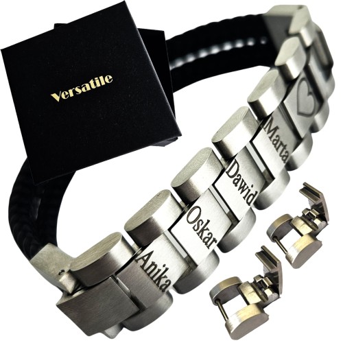 Bransoletka męska z GRAWEREM REGULOWANA