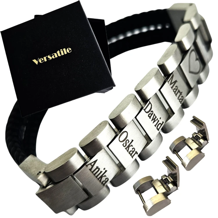 Bransoletka męska z GRAWEREM REGULOWANA