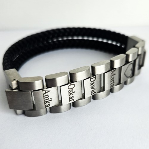 Bransoletka męska z GRAWEREM REGULOWANA