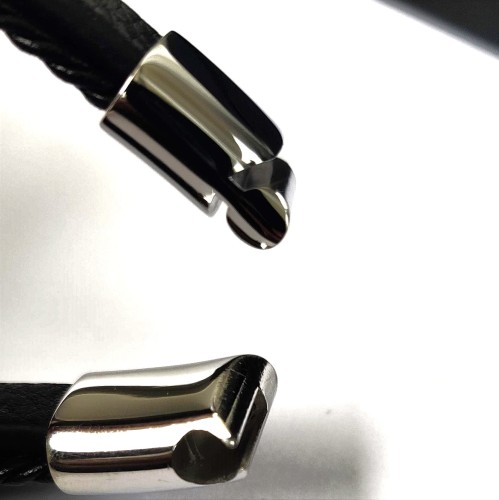 Bransoletka męska skórzana z grawerunkami 21cm