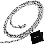 Piękny stalowy łańcuszek męski, SREBRNY 55cm Versatile
