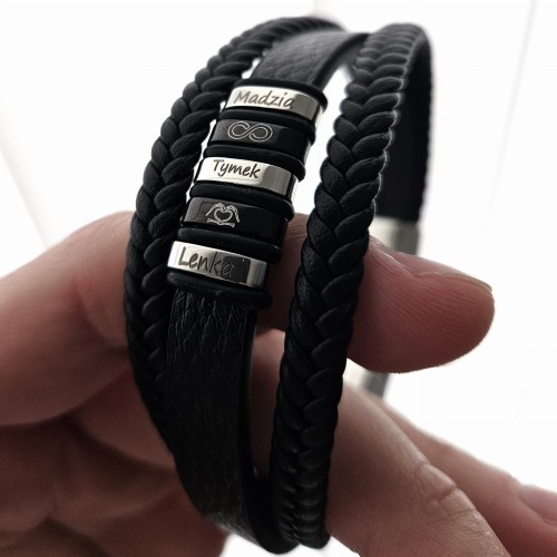 Bransoletka regulowana Versatile z grawerunkami 22-23,5cm