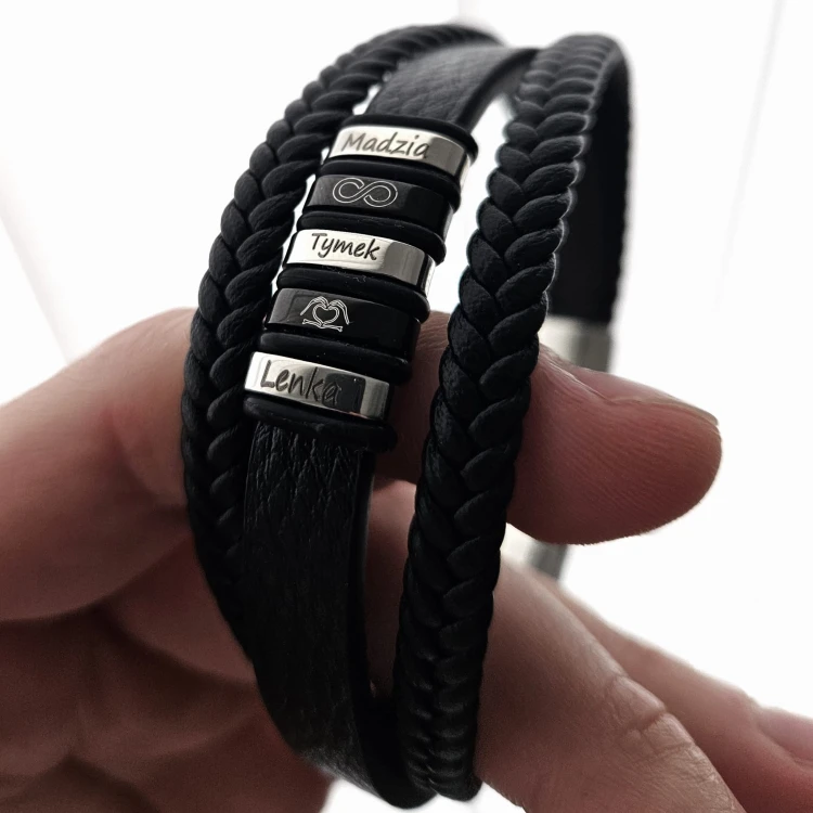 Bransoletka regulowana Versatile z grawerunkami 22-23,5cm