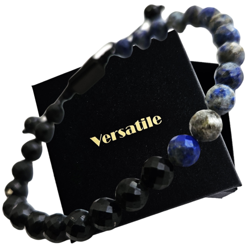 Bransoletka CZARNY TURMALIN I LAPIS LAZULI Versatile