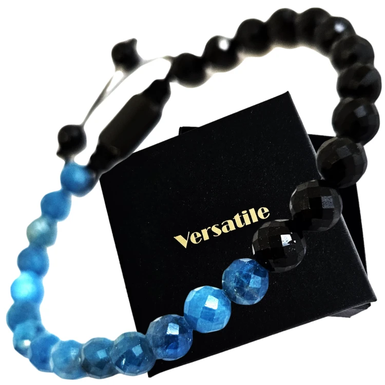 Bransoletka CZARNY TURMALIN I APATYT Versatile