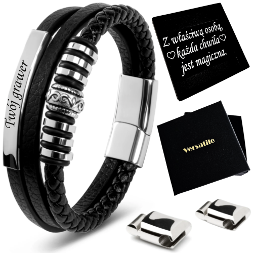 Bransoletka męska SREBRNA REGULOWANA 21-24cm! Versatile