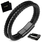 Podwójna regulowana CZARNA bransoletka Versatile