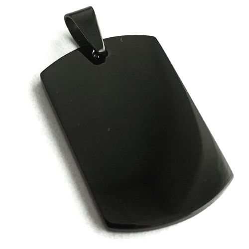 Czarny nieśmiertelnik z grawerunkiem TATO (wersja 1) + łańcuszek czarny 55cm