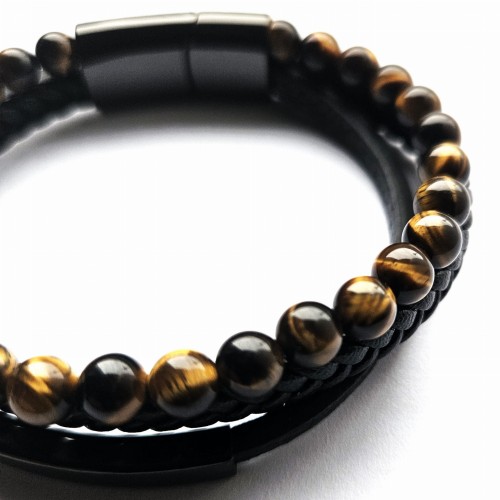 Bransoletka męska REGULOWANA 20-23CM TYGRYSIE OKO Versatile