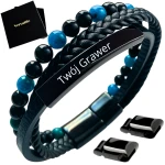 Bransoletka męska REGULOWANA 20-23CM APATYT AGAT Versatile