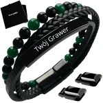 Bransoletka męska REGULOWANA 20-23CM JADEIT AGAT Versatile