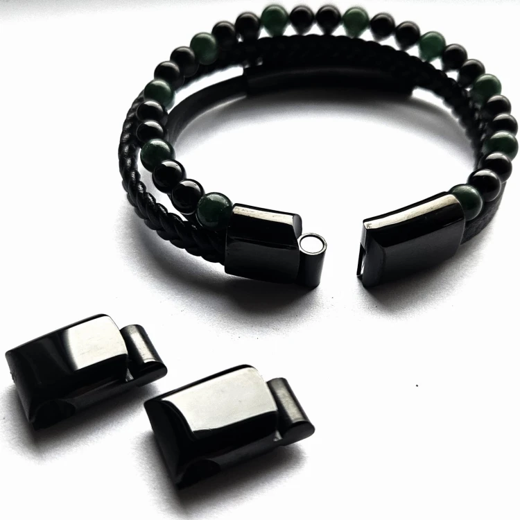 Bransoletka męska REGULOWANA 20-23CM JADEIT AGAT Versatile