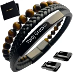 Bransoletka męska REGULOWANA 20-23CM TYGRYSIE OKO Versatile