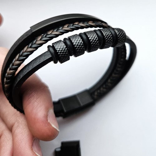 Bransoletka regulowana "ADAM" Czarna