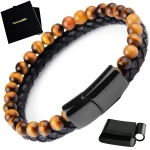 Bransoletka podwójna REGULOWANA, lawa, koraliki Versatile