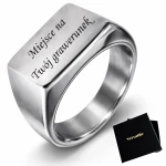 Sygnet z grawerunkiem stal 316L, rozmiar 19, Srebrny. Versatile