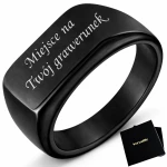 Sygnet z grawerunkiem stal 316L, rozmiar 21, Czarny. Versatile