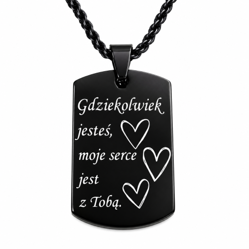 GDZIEKOLWIEK JESTEŚ + łańcuszek czarny 55cm