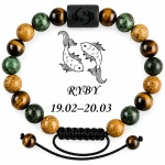 Bransoletka uniseks, znak zodiaku RYBY, regulowana 17-24cm, Versatile