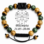Bransoletka uniseks, znak zodiaku BLIŹNIĘTA, regulowana 17-24cm, Versatile