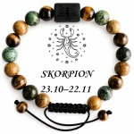Bransoletka uniseks, znak zodiaku SKORPION, regulowana 17-24cm, Versatile