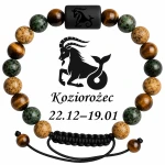 Bransoletka uniseks, znak zodiaku KOZIOROŻEC, regulowana 17-24cm, Versatile