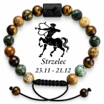 Bransoletka uniseks, znak zodiaku STRZELEC, regulowana 17-24cm, Versatile