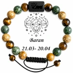 Bransoletka uniseks, znak zodiaku BARAN, regulowana 17-24cm, Versatile