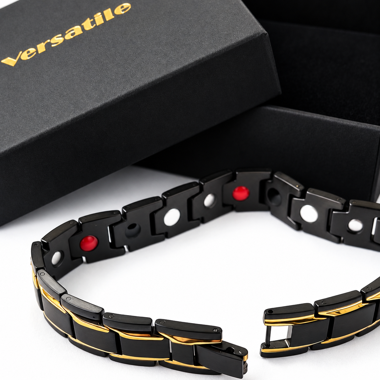 Czarno-złota bransoletka magnetyczna Versatile — zdjęcie z galerii produktu