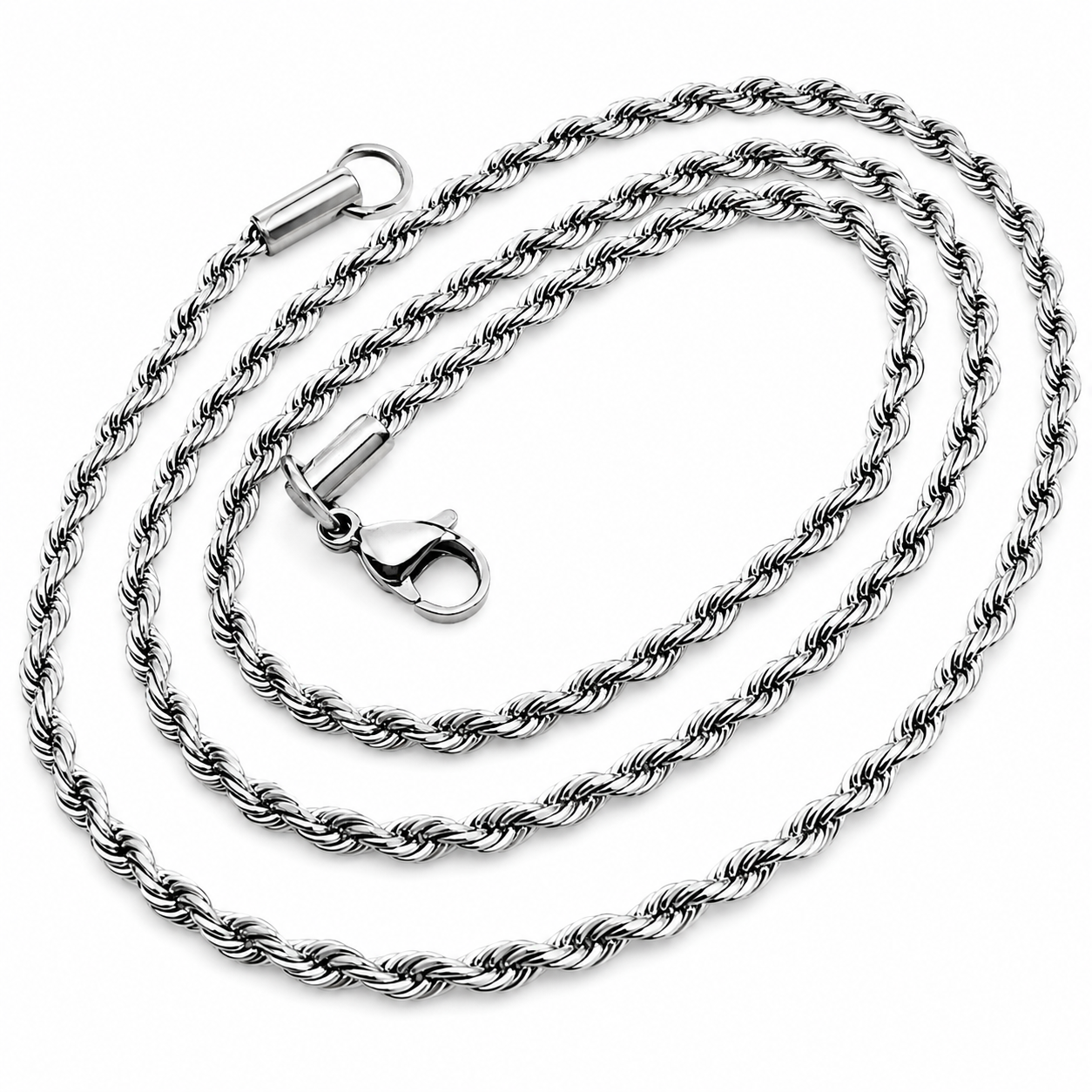 Łańcuszek stalowy srebrny 50 cm